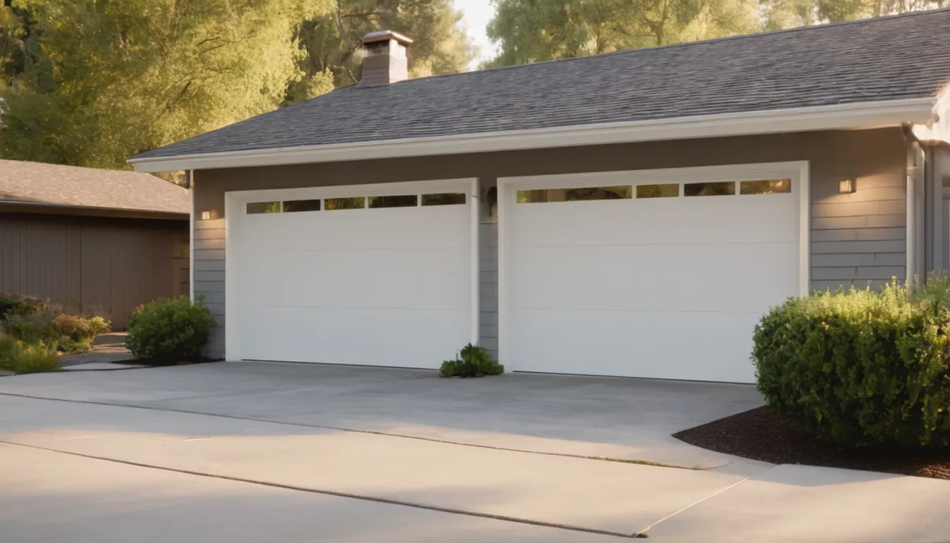 A tidy suburban garage door on a frame house in Cuyahoga Falls